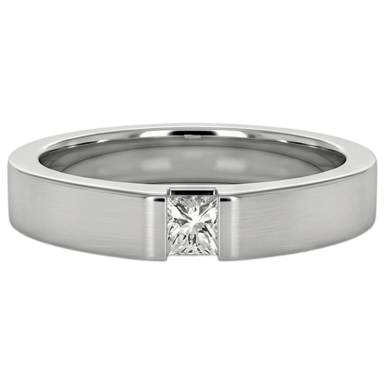 Bague Anniversaire Véritable Diamant Tension Princesse Or Blanc 14K 0.75 Carats