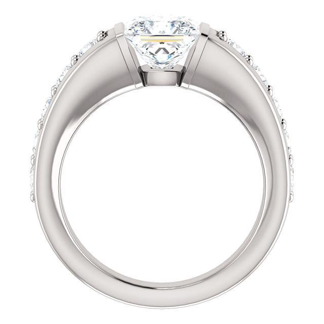 Bague Anniversaire à 2,41 Carats De Naturel Diamants Princesses Et Ronds 14K D'Or Blanc