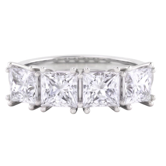 Bague Anniversaire à 3 Carats De Véritable Diamants Princesses