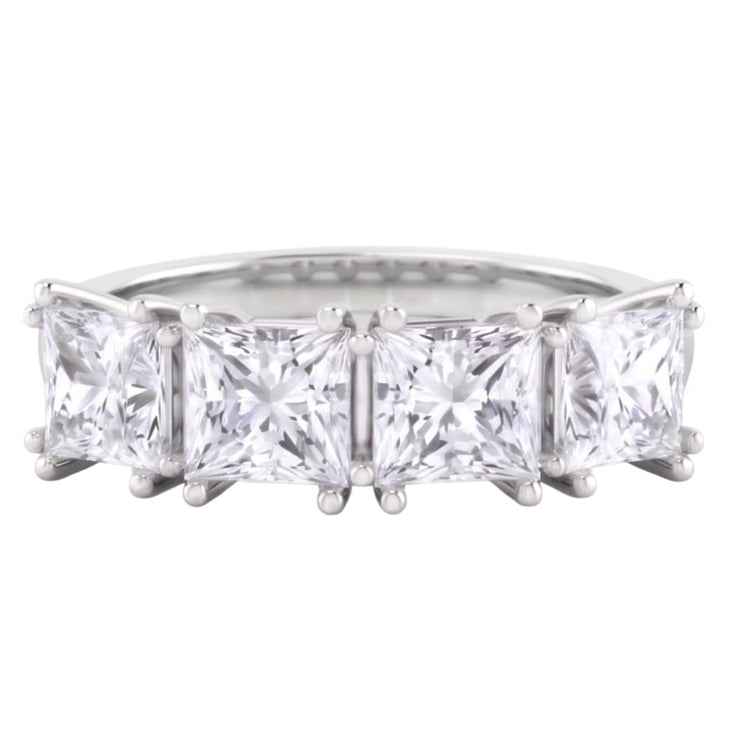 Bague Anniversaire à 3 Carats De Véritable Diamants Princesses