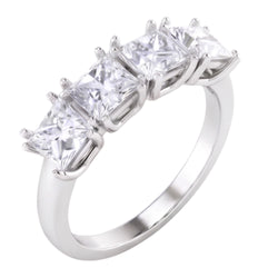 Bague Anniversaire à 3 Carats De Véritable Diamants Princesses