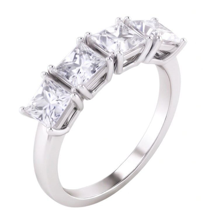 Bague Anniversaire à 3 Carats De Véritable Diamants Princesses