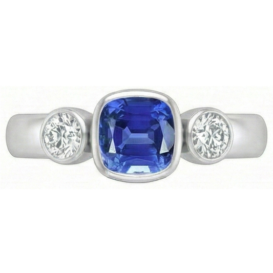naturel cushion diamant 1.50carats bague angle de côté