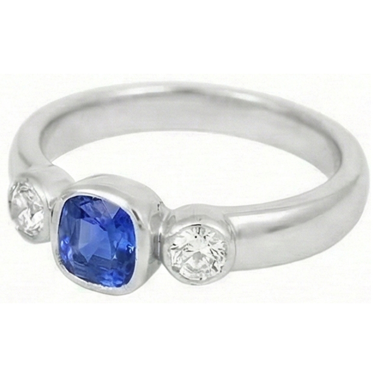 naturel cushion diamant 1.50carats bague détail rapproché