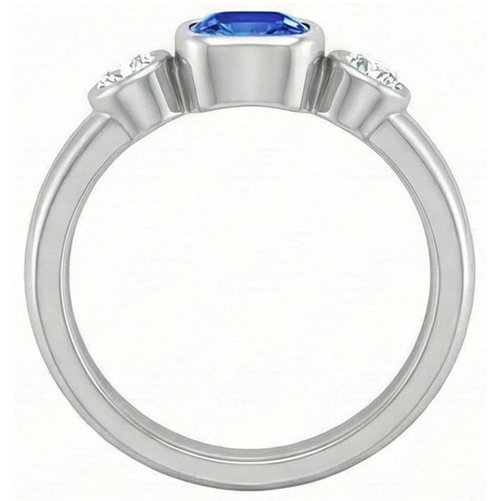 naturel cushion diamant 1.50carats bague vue de profil