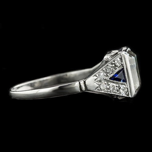 naturel round saphir 6.25carats bague angle de côté