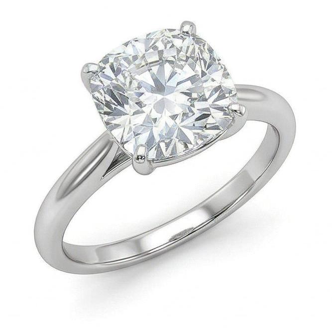 Bague Authentique Diamant Naturels Extraits des Mines ( et non cultivés en laboratoire ) Coussin Moderne 3 Carats