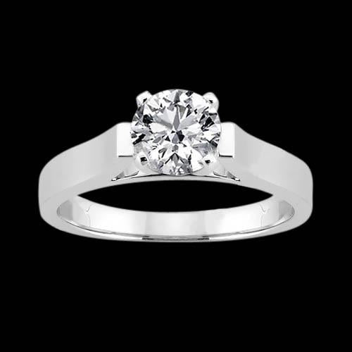 Bague Bijoux Solitaire Véritable Diamant 2.51 Cts Or Blanc 14K