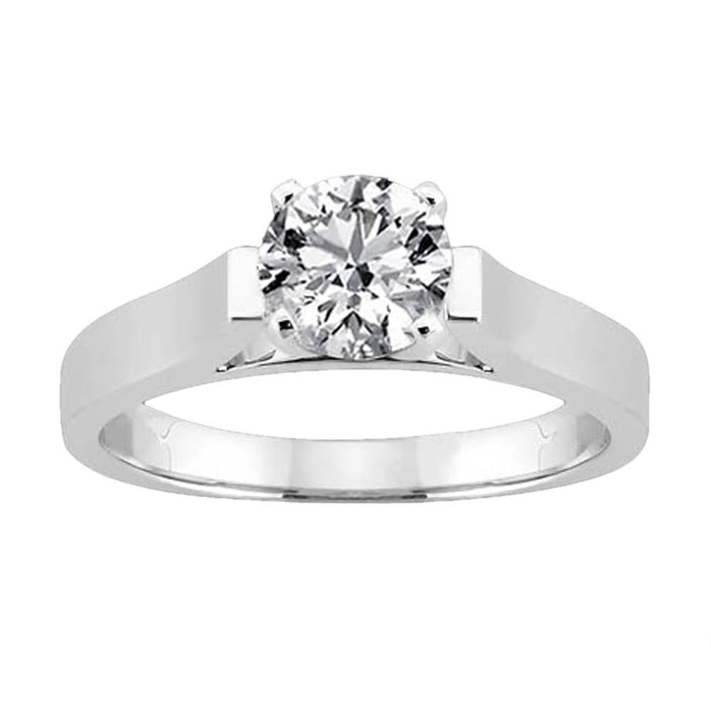 Bague Bijoux Solitaire Véritable Diamant 2.51 Cts Or Blanc 14K