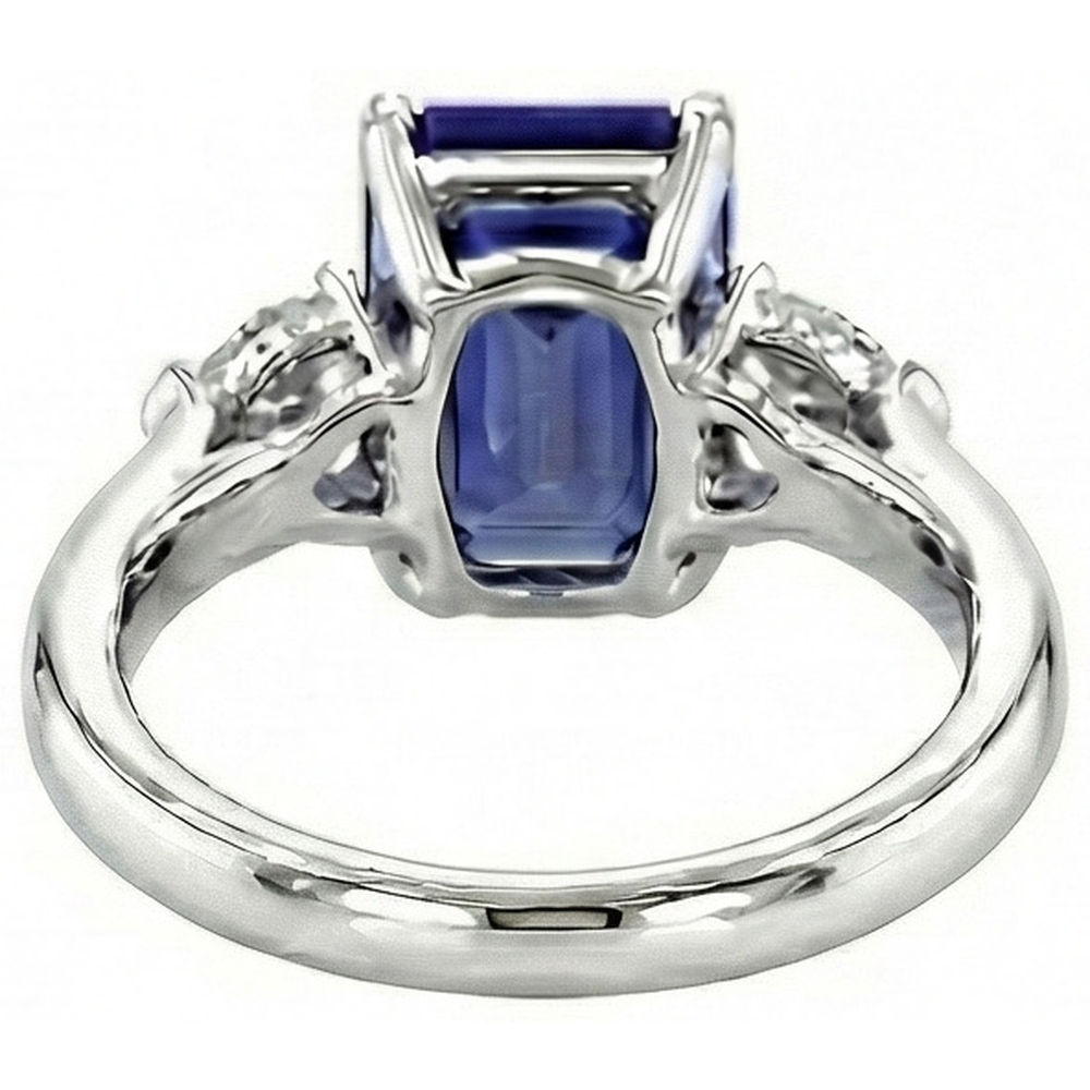 naturel pear diamant 3.50carats bague vue de profil