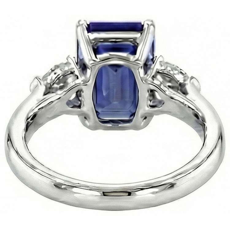 naturel pear diamant 3.50carats bague vue de profil