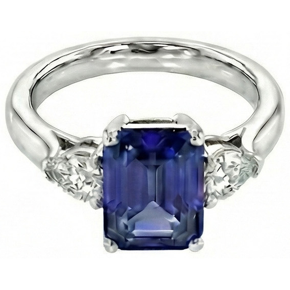 naturel pear diamant 3.50carats bague vue de face