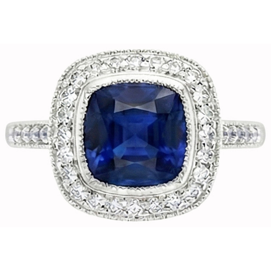 naturel cushion diamant 14carats bague angle de côté