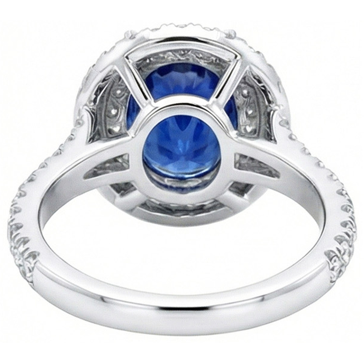 naturel oval diamant 4.40carats bague sur blanc