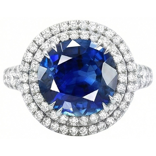 naturel oval diamant 4.40carats bague vue de face