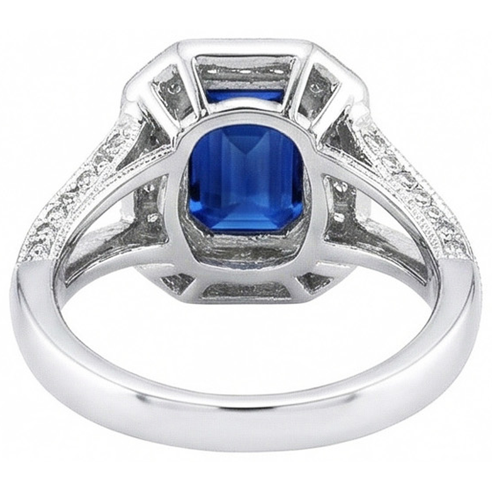 naturel round diamant 5.36carats bague vue de profil