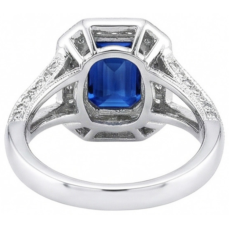 naturel round diamant 5.36carats bague vue de profil
