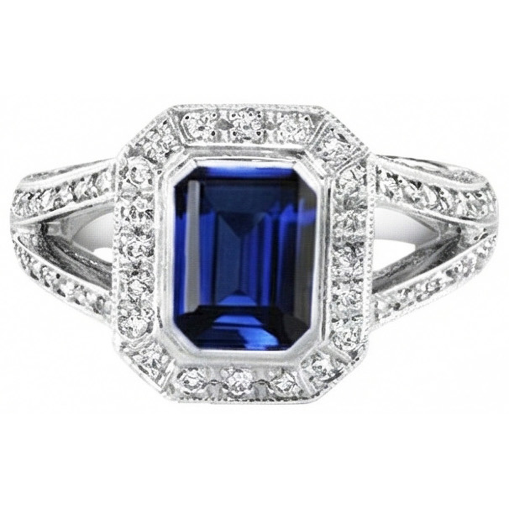 naturel round diamant 5.36carats bague angle de côté
