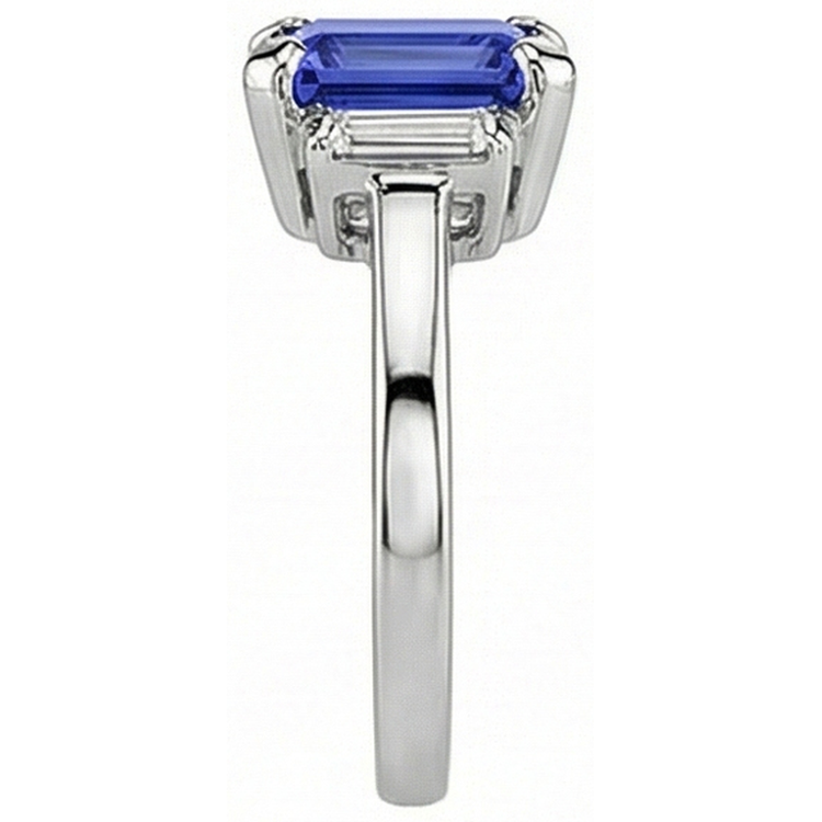 naturel baguette diamant 2.50carats bague vue de dessus