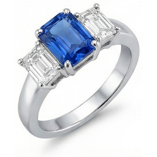 naturel radiant diamant 2.50carats bague détail rapproché