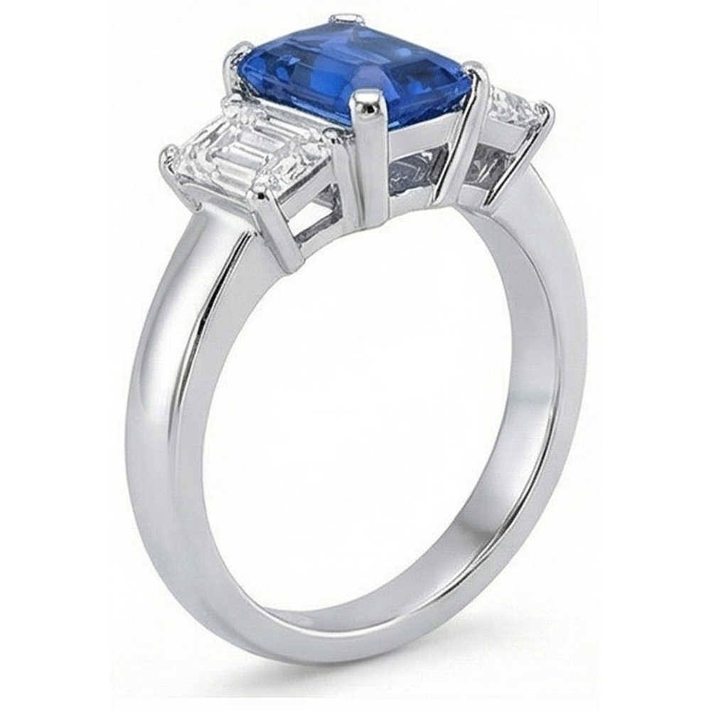 naturel radiant diamant 2.50carats bague sur blanc