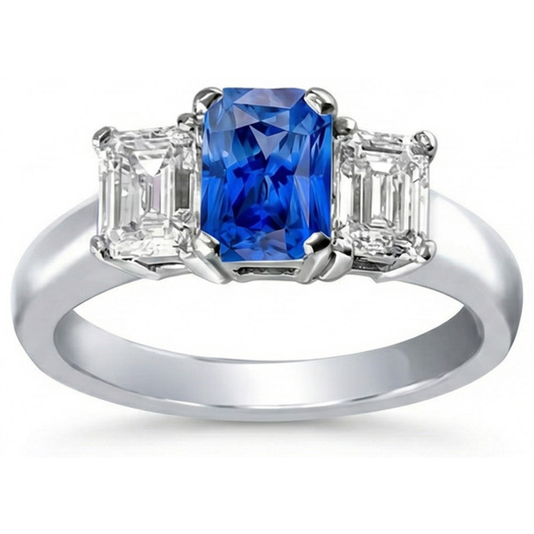 naturel radiant diamant 2.50carats bague vue de dessus