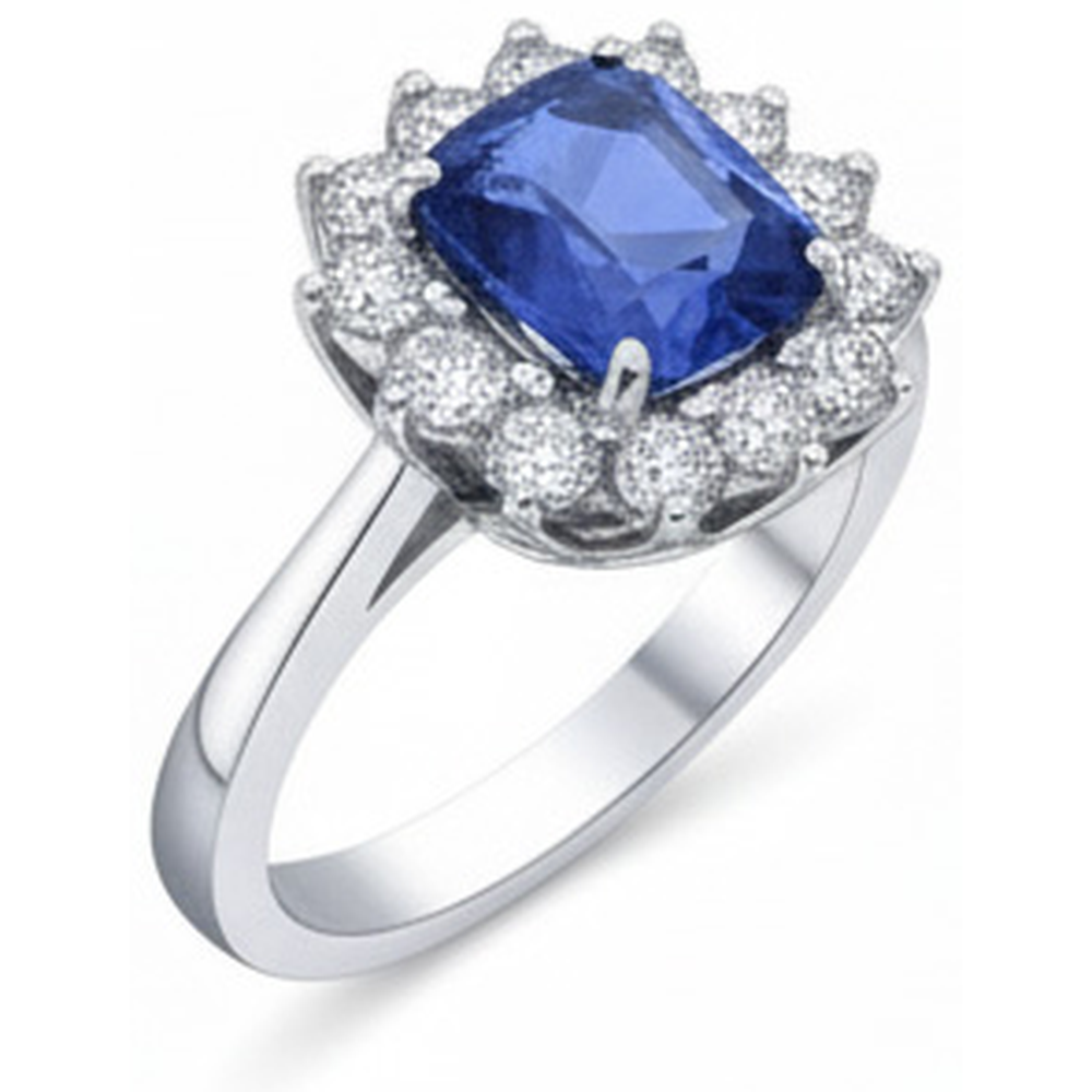 naturel round diamant 4.25carats bague sur blanc