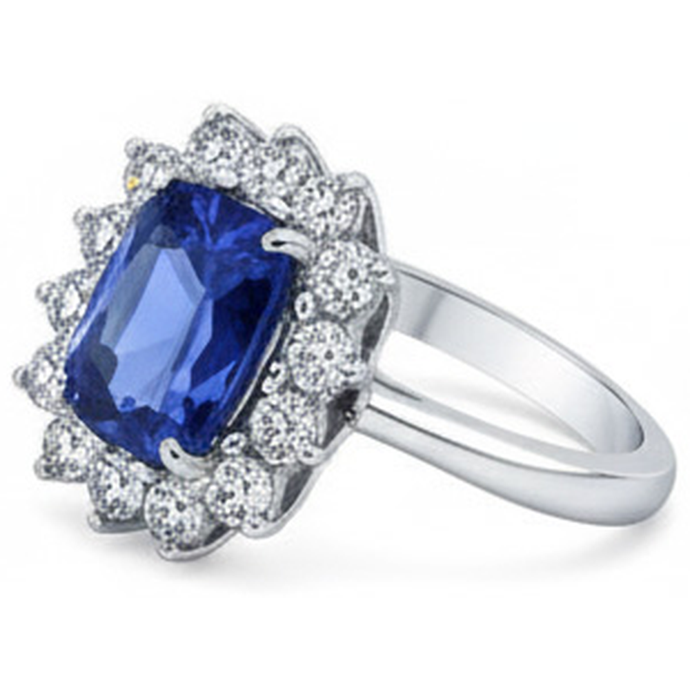 naturel round diamant 4.25carats bague vue de profil