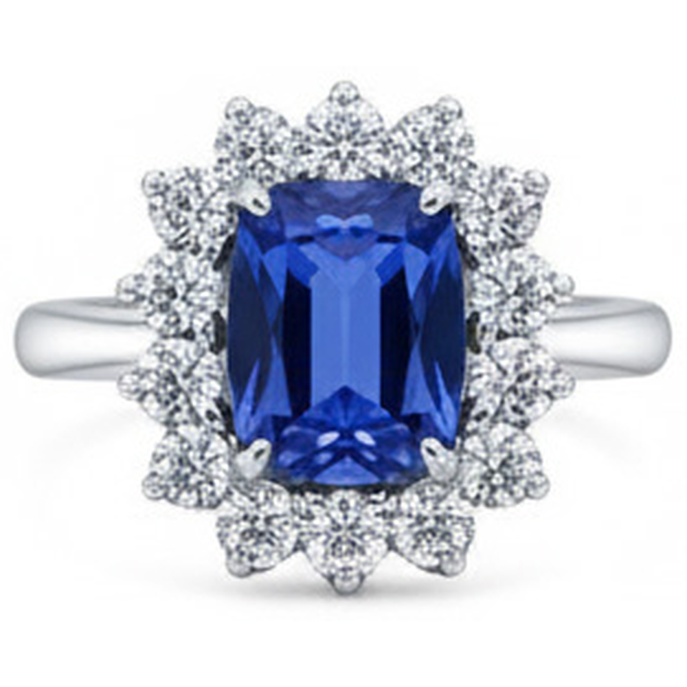 naturel round diamant 4.25carats bague vue de face