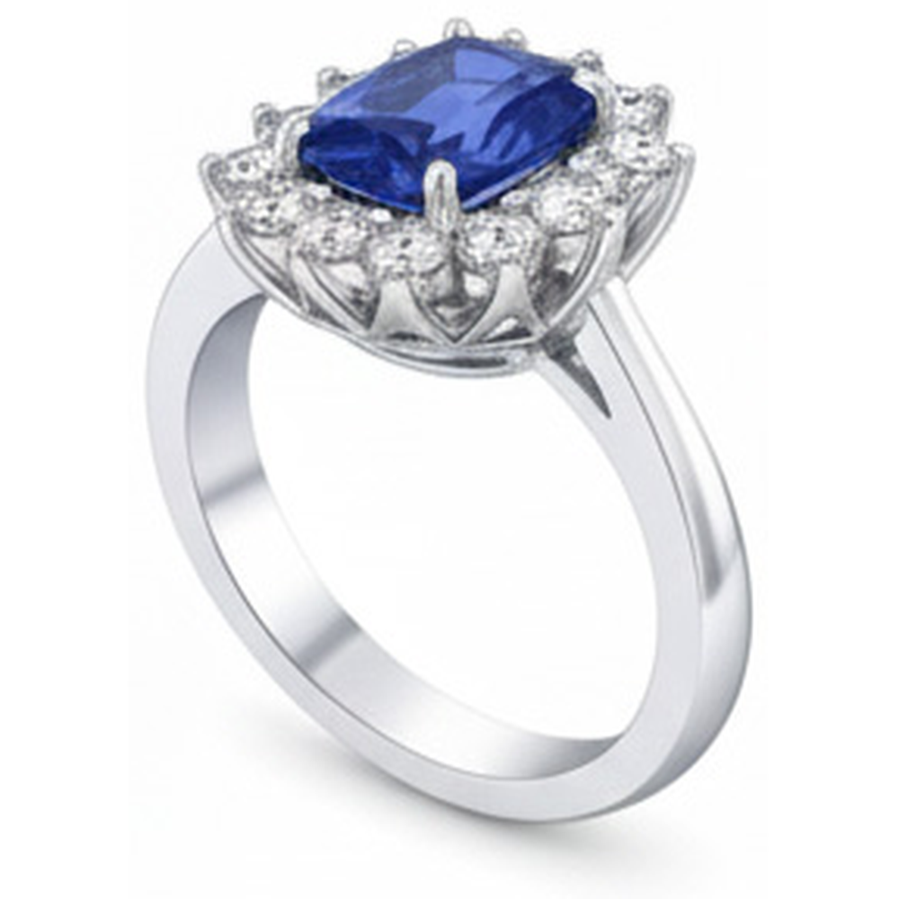 naturel round diamant 4.25carats bague avec accents diamants