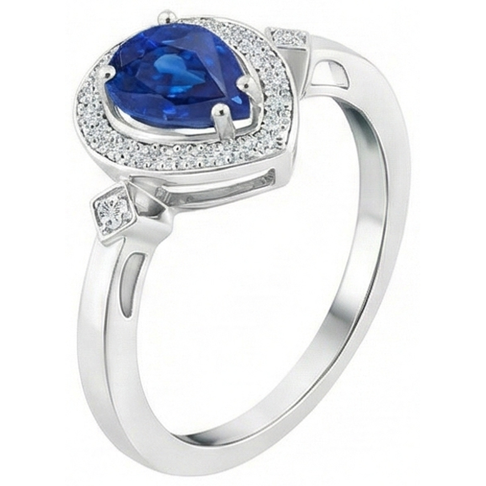 naturel pear diamant 3.20carats bague vue de dessus
