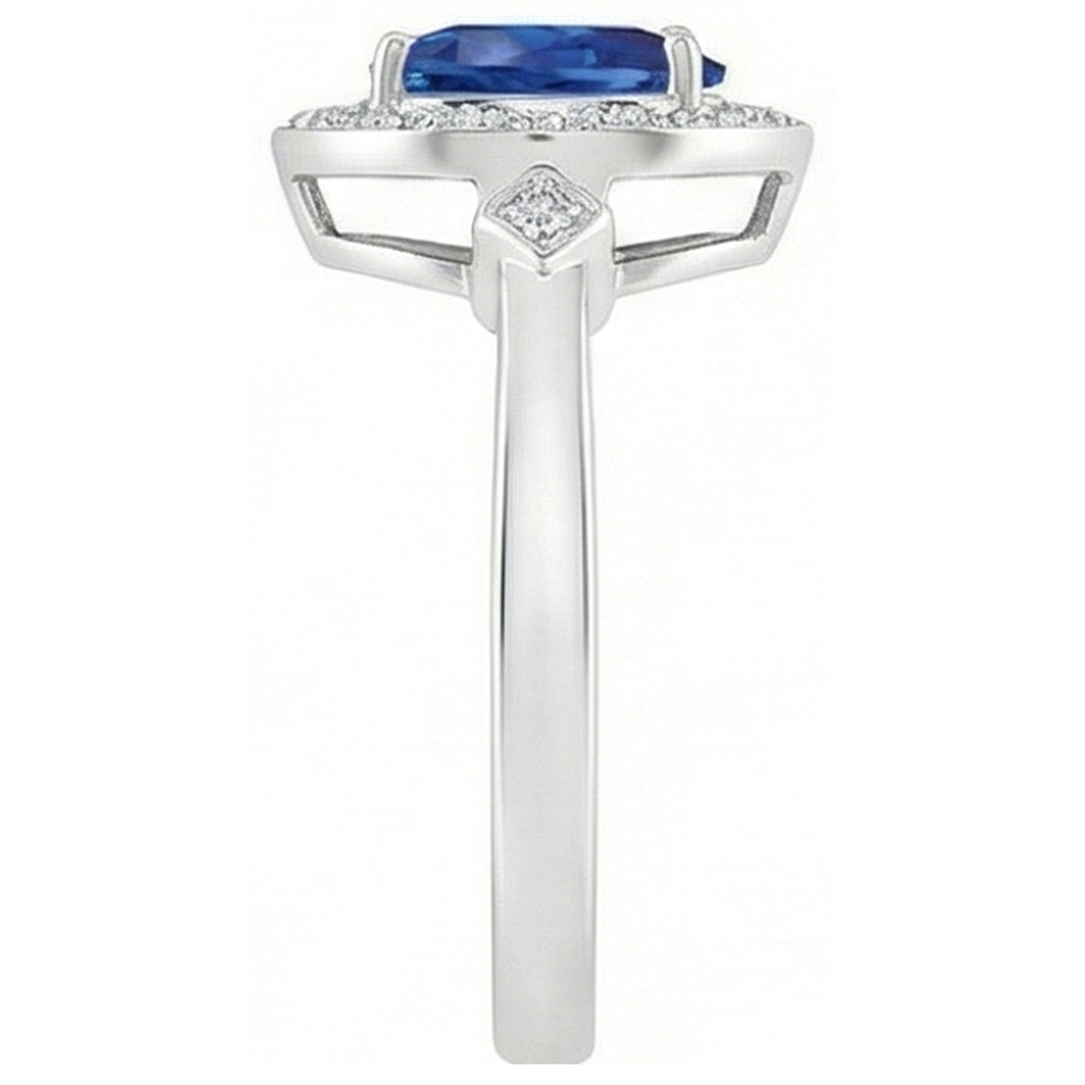 naturel pear diamant 3.20carats bague vue de profil