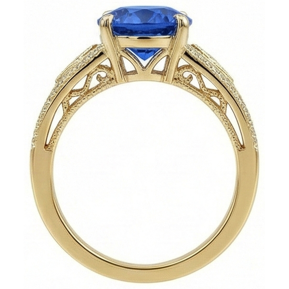 naturel diamant 3.76carats bague vue de profil