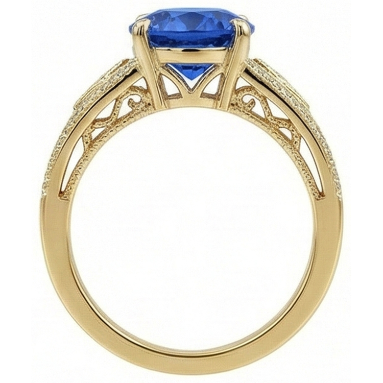 naturel diamant 3.76carats bague vue de profil