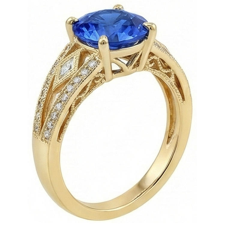 naturel diamant 3.76carats bague vue de face
