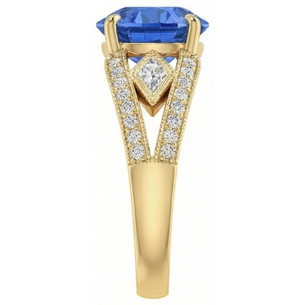 naturel diamant 3.76carats bague vue de dessus