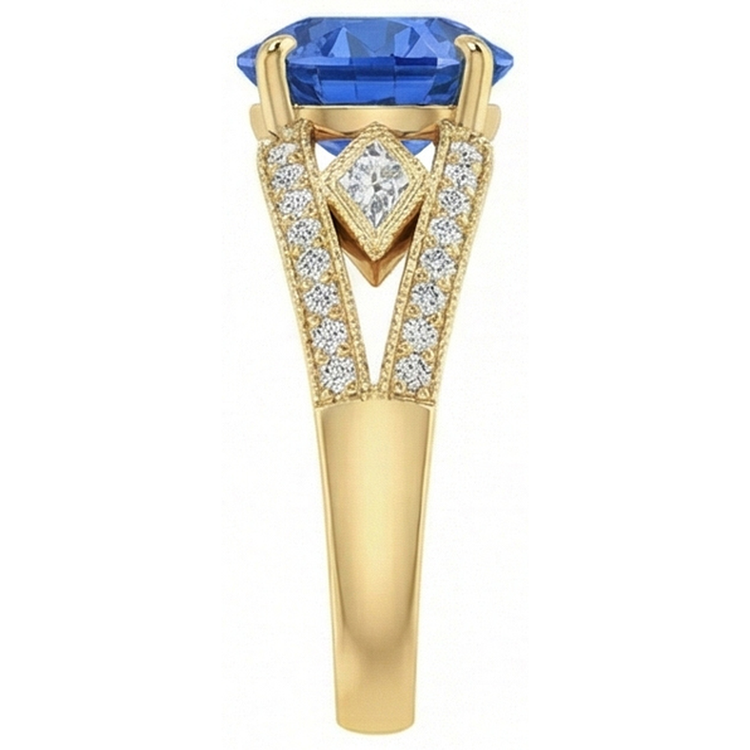 naturel diamant 3.76carats bague vue de dessus