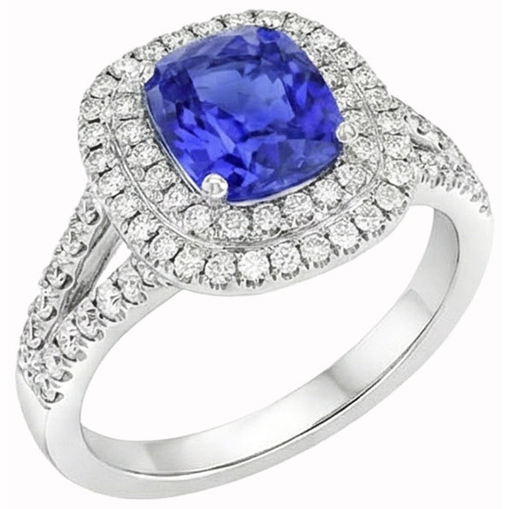 naturel round diamant 3.5carats bague vue de face