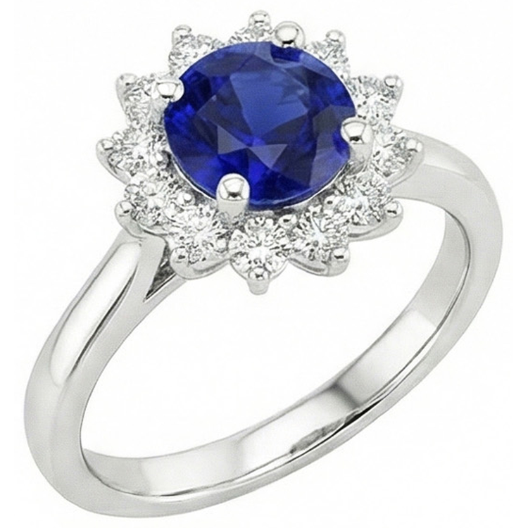 naturel round diamant 2.20carats bague vue de face