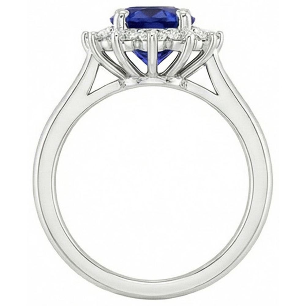 naturel round diamant 2.20carats bague sur blanc