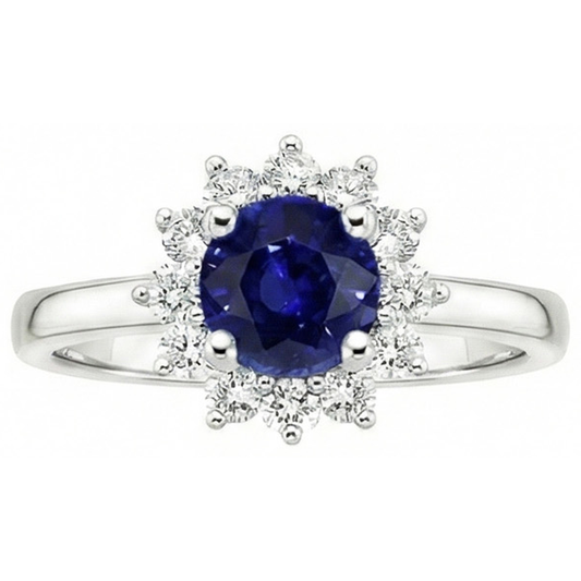 naturel round diamant 2.20carats bague angle de côté