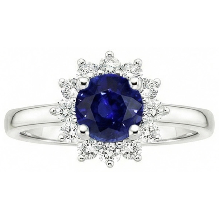 naturel round diamant 2.20carats bague angle de côté