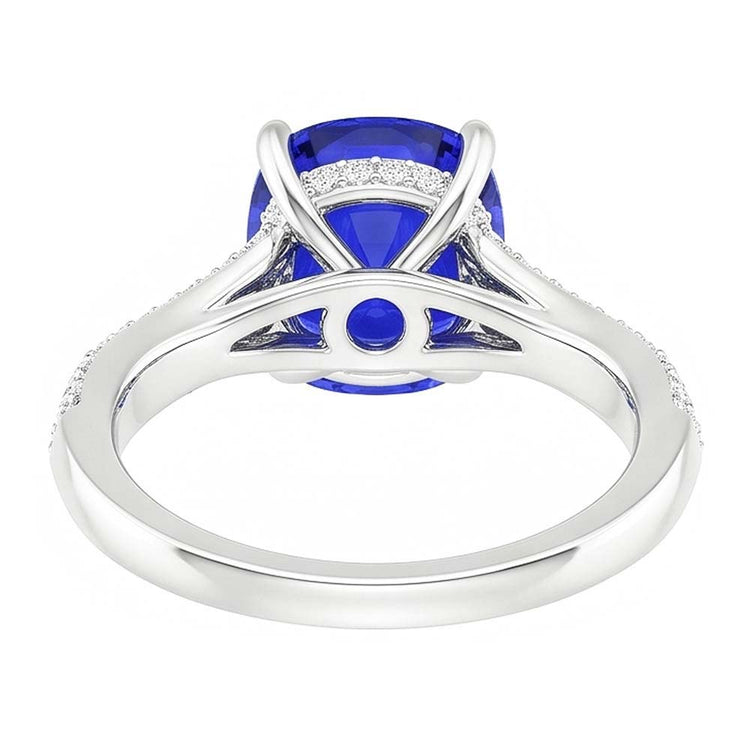 Bague Ceylan Saphir Gemme Double Pavé Diamants 3 Carats