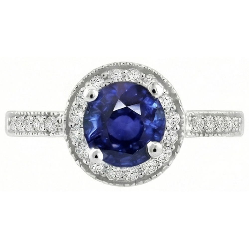 naturel round diamant 1.50carats bague angle de côté