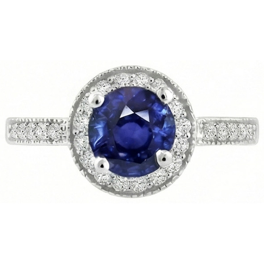 naturel round diamant 1.50carats bague angle de côté
