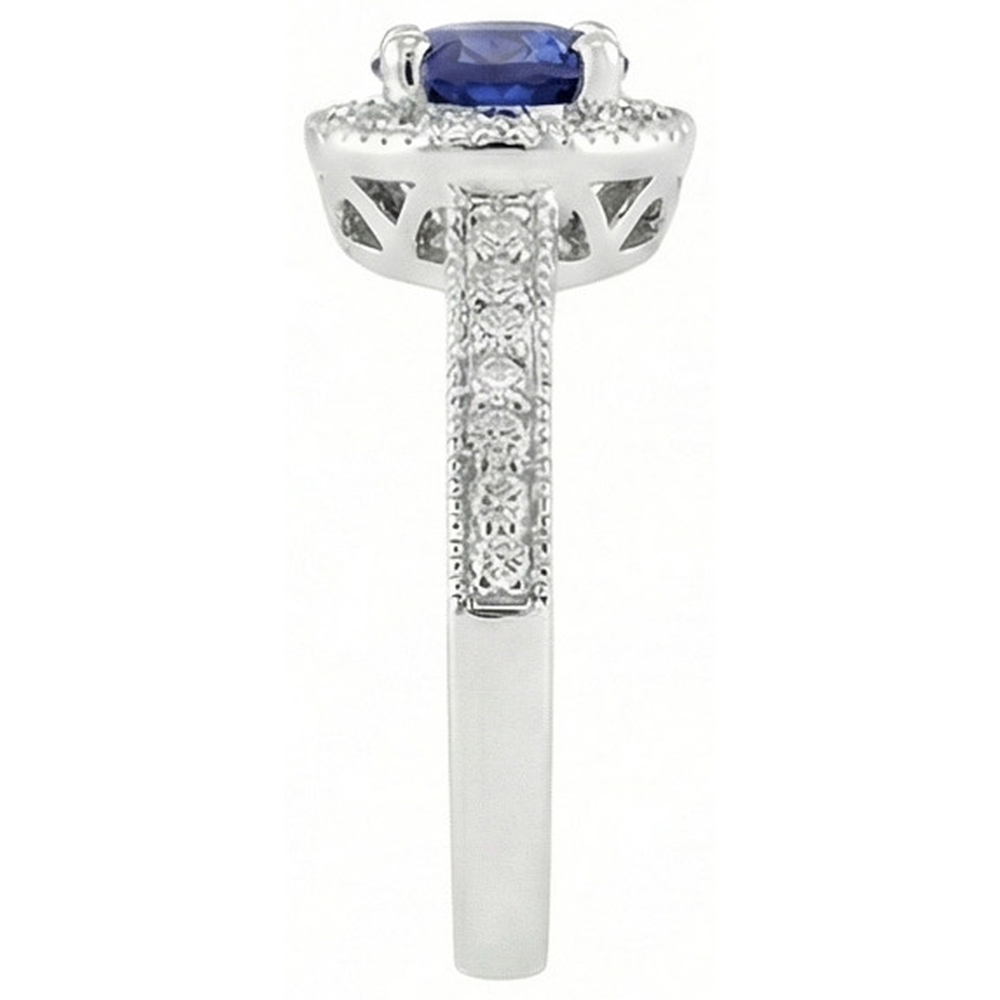 naturel round diamant 1.50carats bague vue de profil