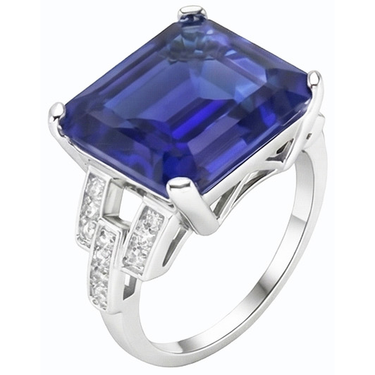 naturel diamant 4carats bague vue de face