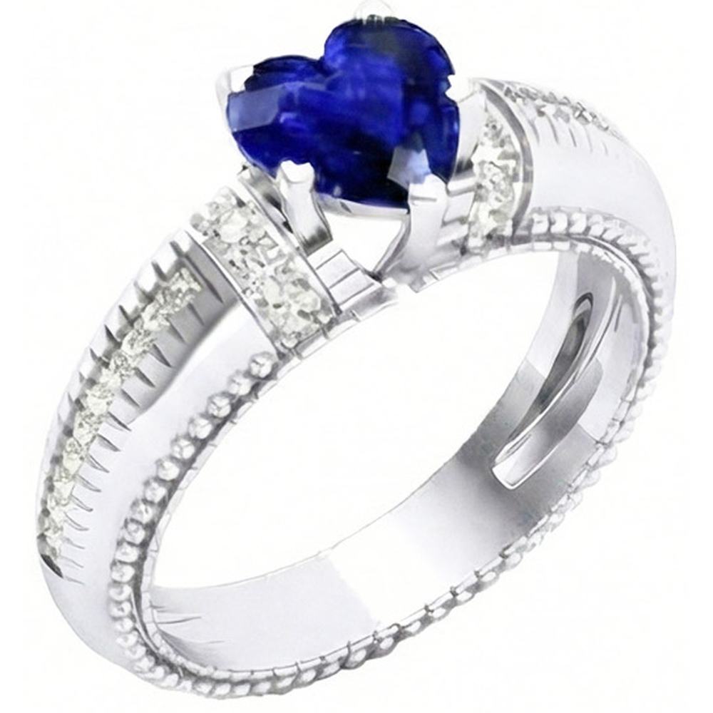 naturel heart diamant 2carats bague angle de côté