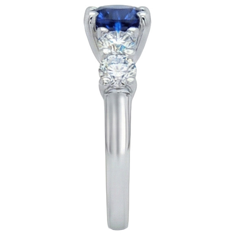 Bague Ceylan Saphir & Diamants Naturels Extraits des Mines ( et non cultivés en laboratoire ) Pierres Précieuses 2.90 Carats Or Blanc 14K