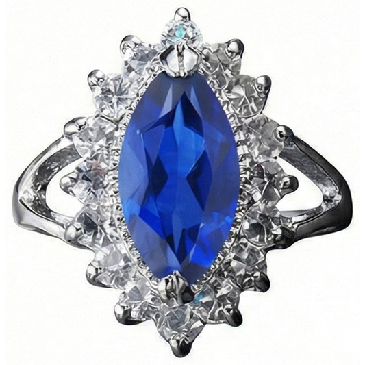 Bague Chère Saphir Marquise Véritable